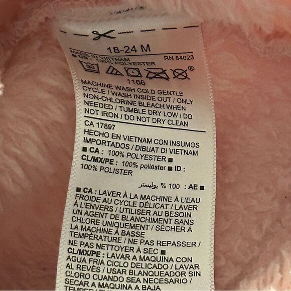 OLD NAVY pink osito hoodie jacket long sleeve zippered size 18-24 months - Picture 3 of 8